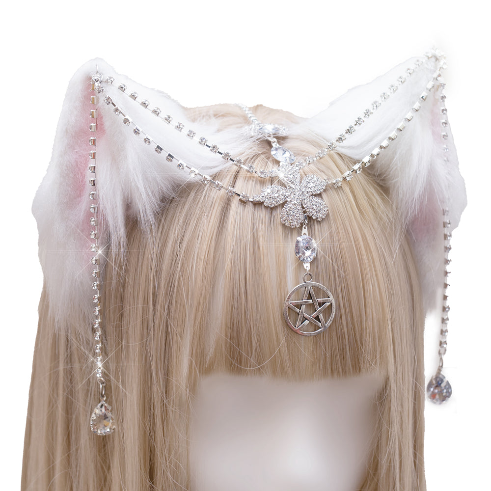 Icy pretty kitten headpiece