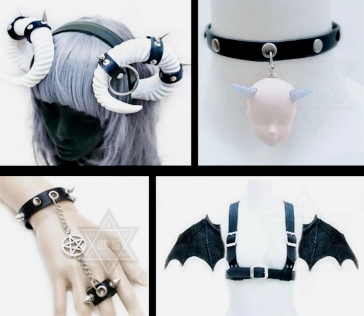 Bondage horns headpiece set