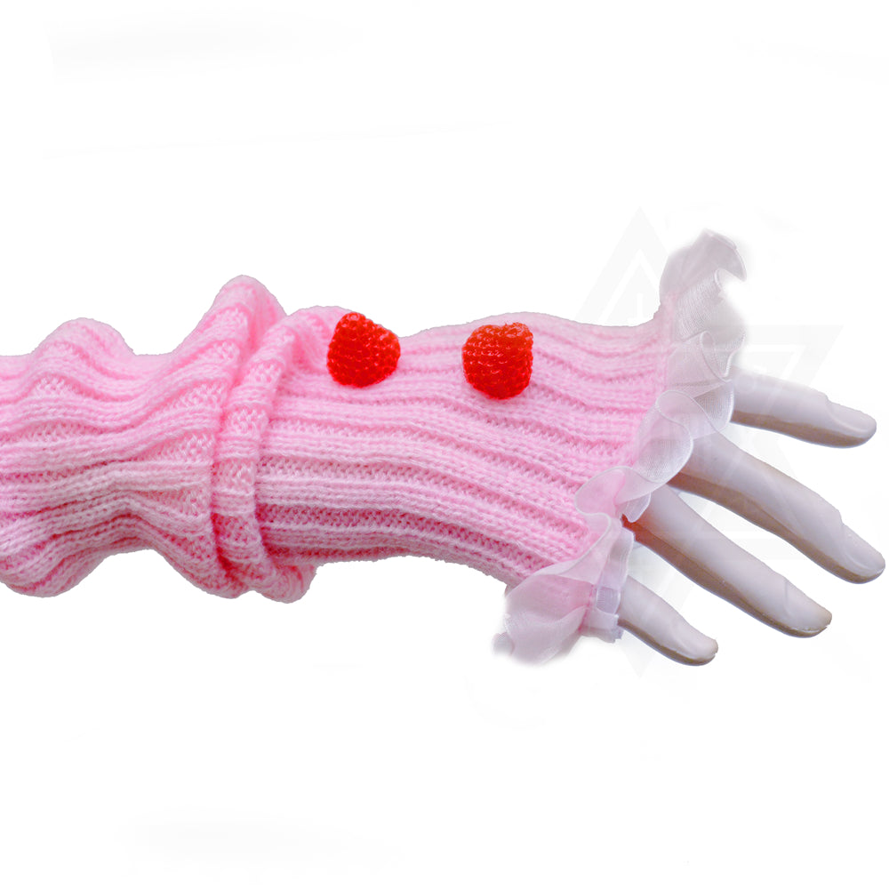 Strawberry cake arm warmers