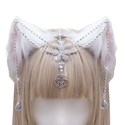 Icy pretty kitten headpiece