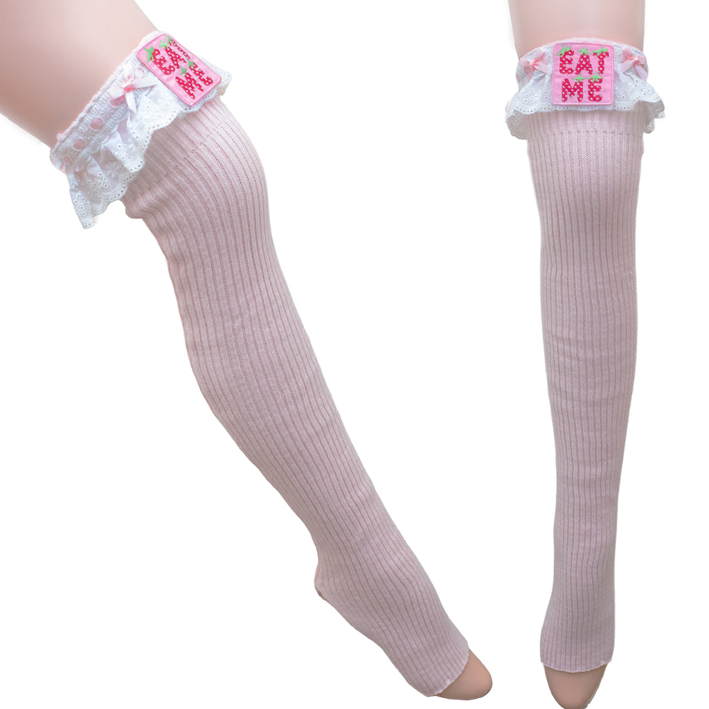 Eat me ballet leg warmers