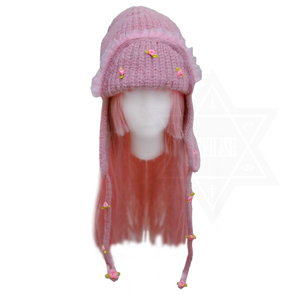 Pink wonderland knit hat