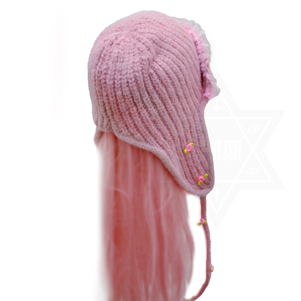 Pink wonderland knit hat