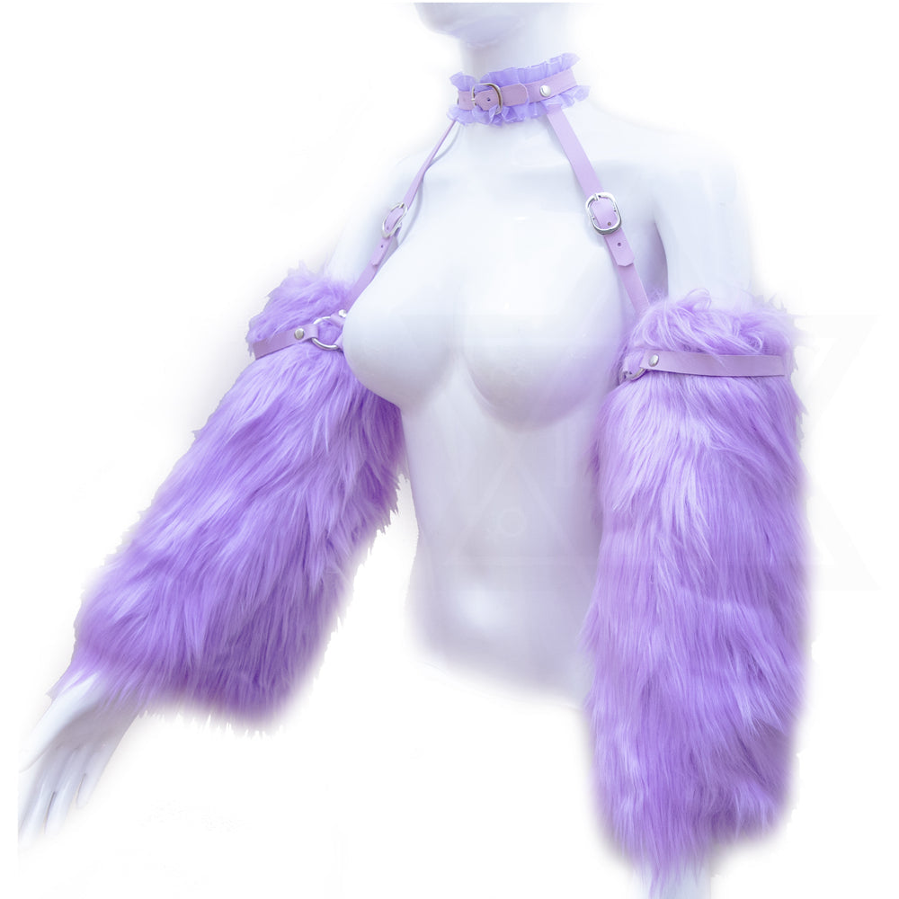 Fur sleeves harness(purple)*