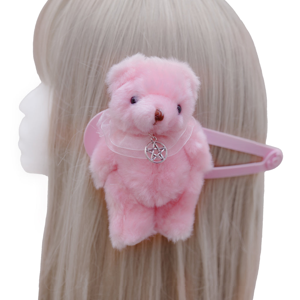 Pink little bear big hair clip