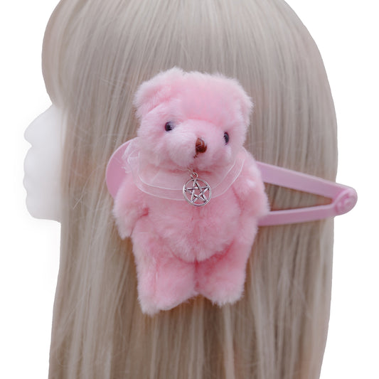 Pink little bear big hair clip