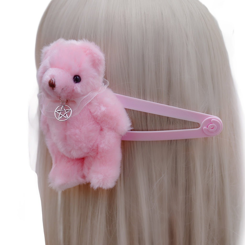 Pink little bear big hair clip
