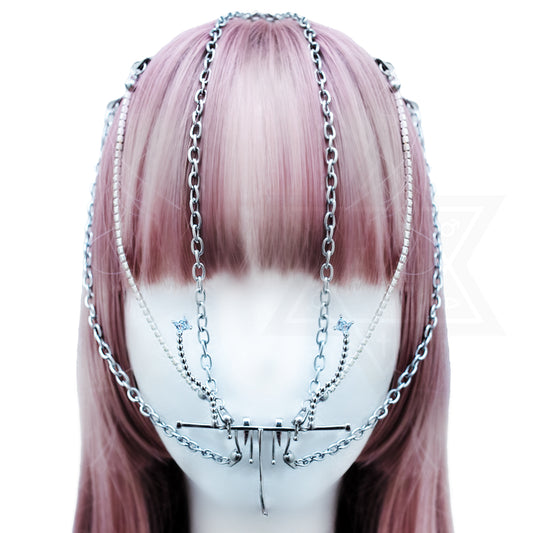 Hell Glam face chain harness