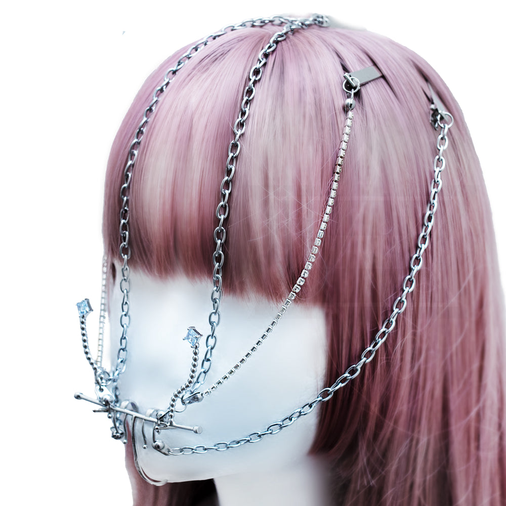 Hell Glam face chain harness