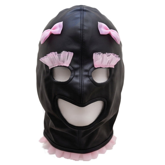 Pink leather face mask