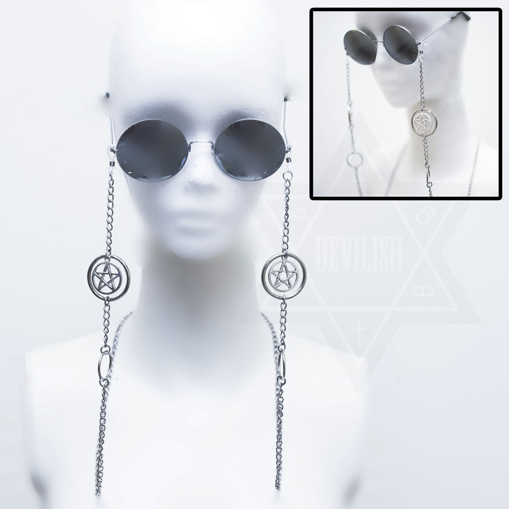 Pentagram chained glasses chain*