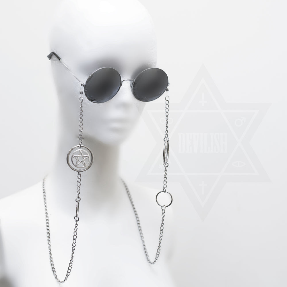 Pentagram chained glasses chain*