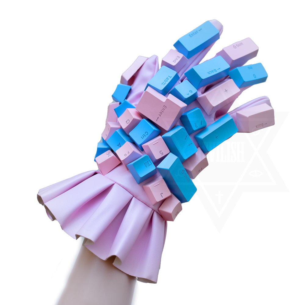 Dreamy cyber world leather gloves