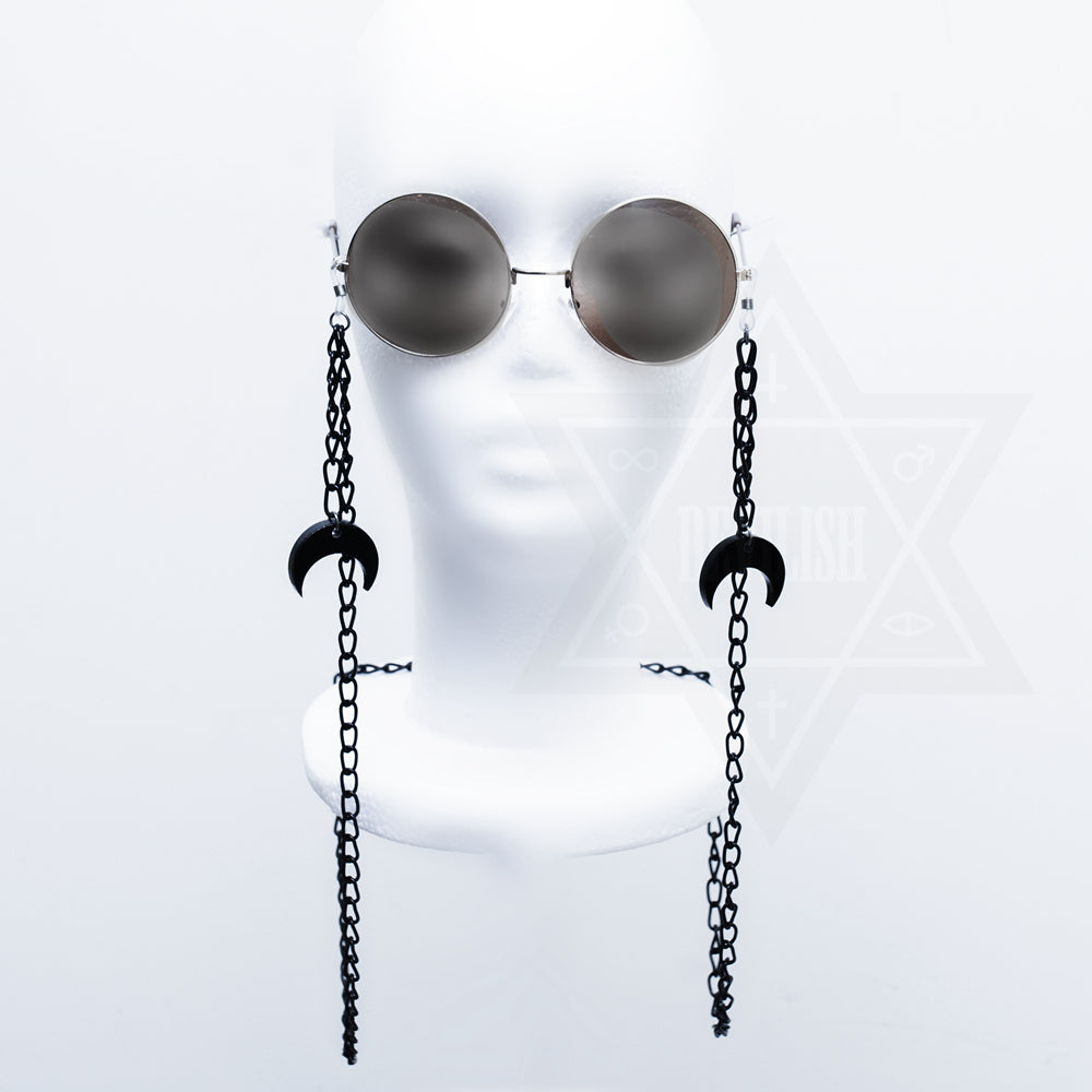 Darkened moon glasses chain