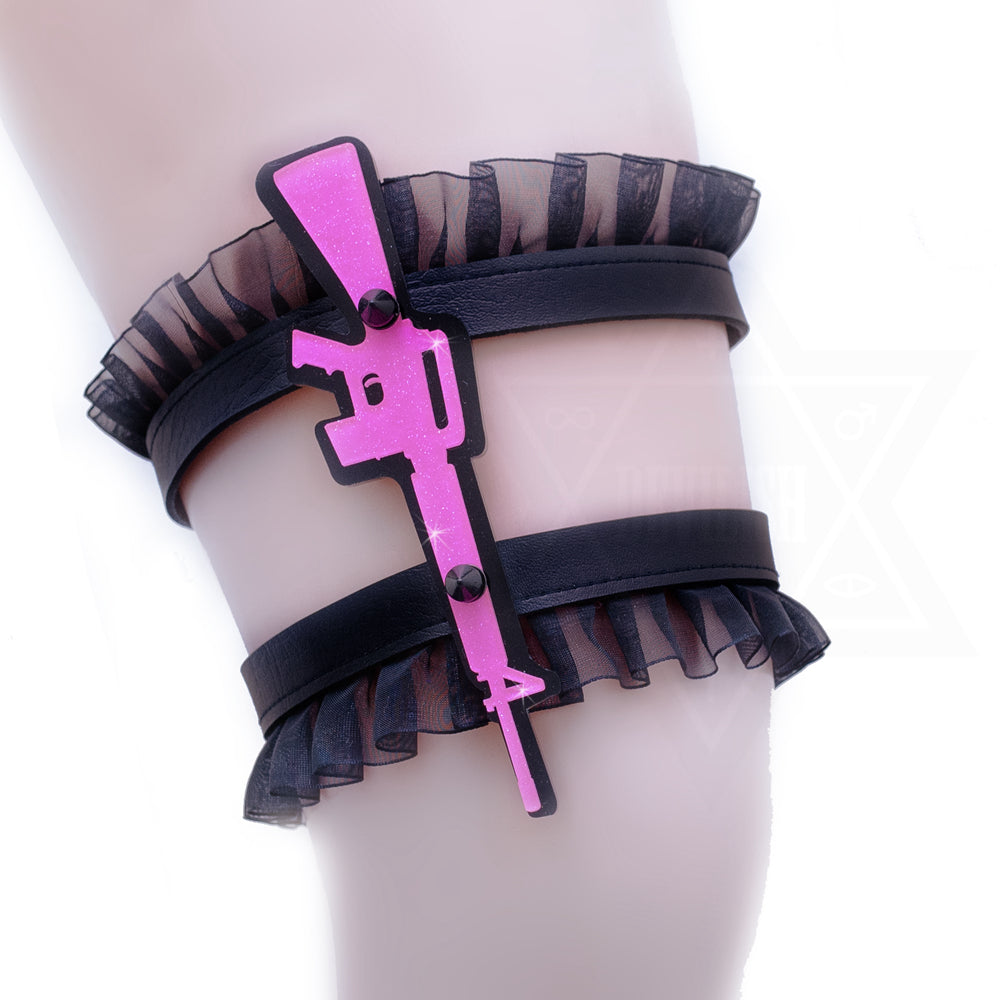 Pink fighter garter