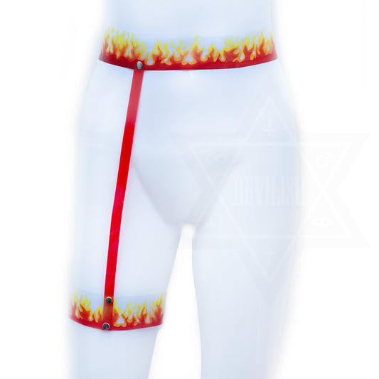 Flame garter belt