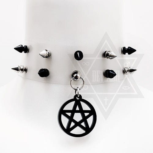 Transparent pentagram choker