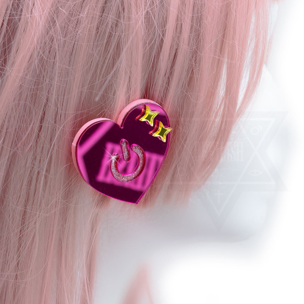 Love power button ear clip