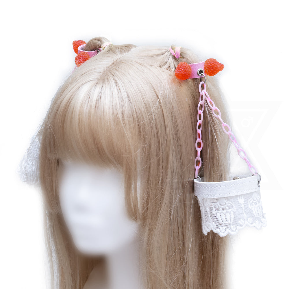 Strawberry cake hair accessory