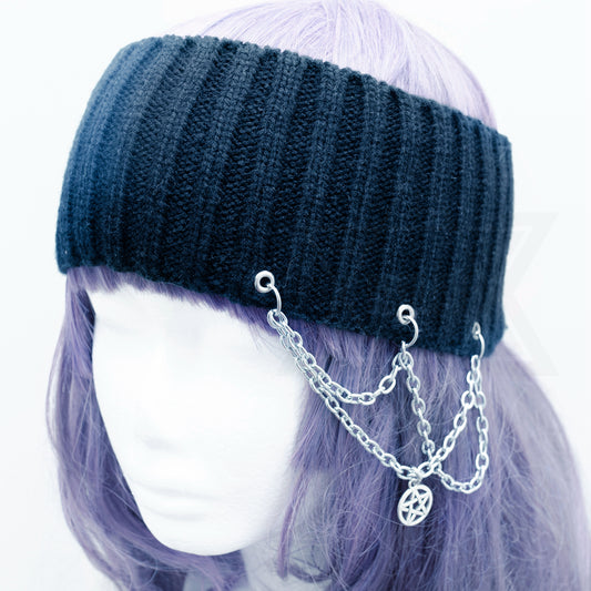 Pentagram chained knit headband