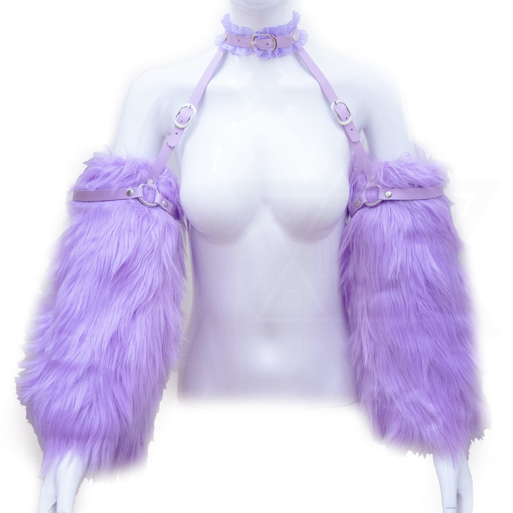 Fur sleeves harness(purple)
