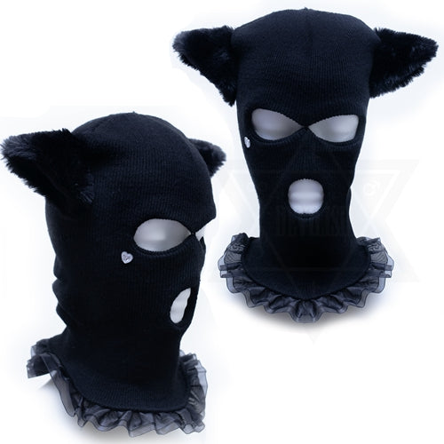 Black cat mask beanie