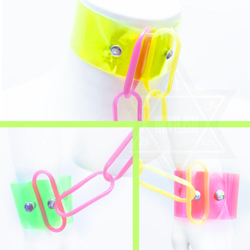 Kawaii slave choker bangle set