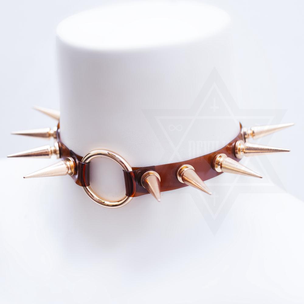 Spiky amber choker*