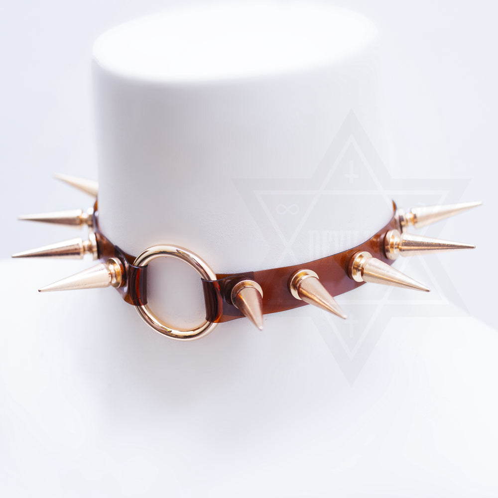 Spiky amber choker