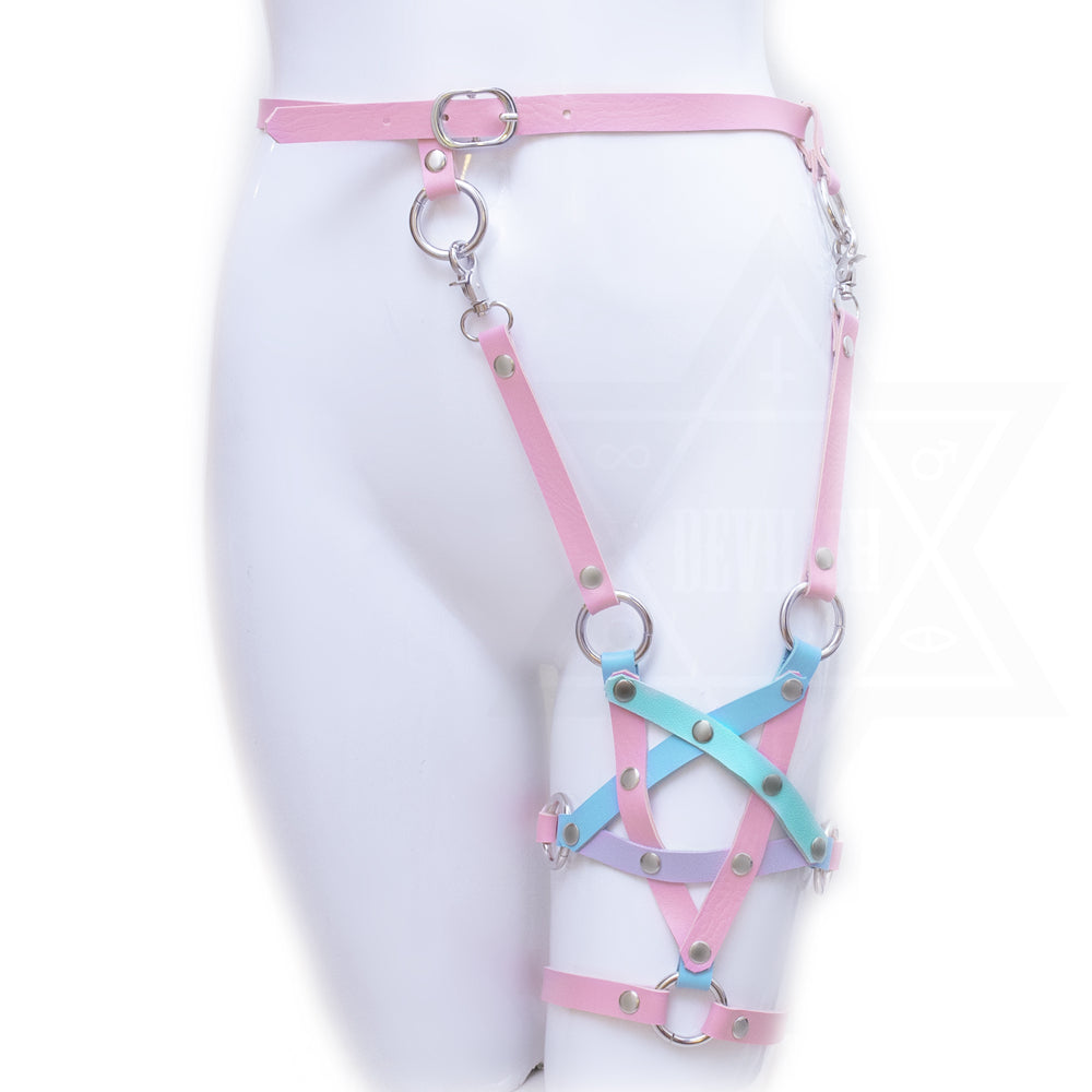 Pastel pentagram garter belt