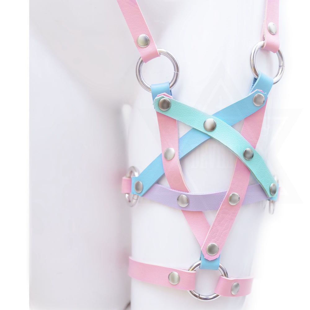 Pastel pentagram garter belt