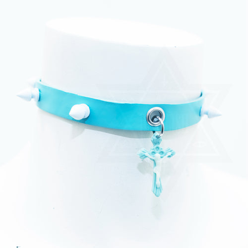 Pastel cross choker(blue,green)