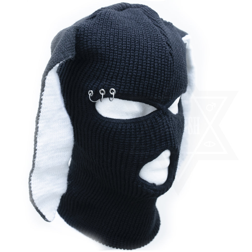 Black rabbit beanie mask