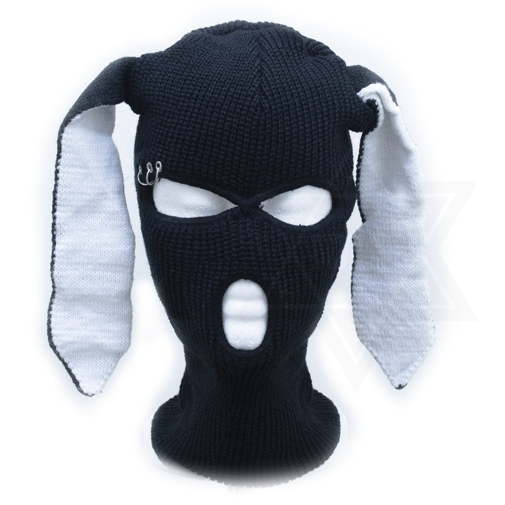 Black rabbit beanie mask