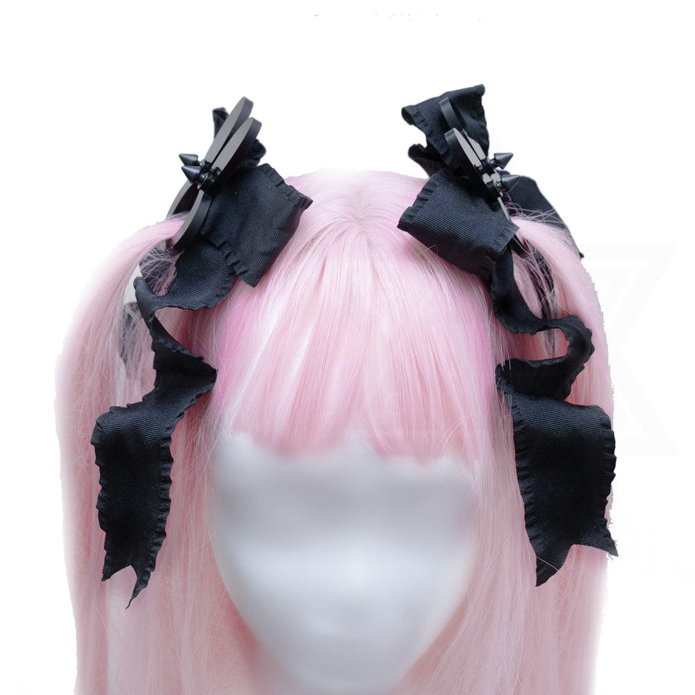 Black rabbit twin tail hair harness*