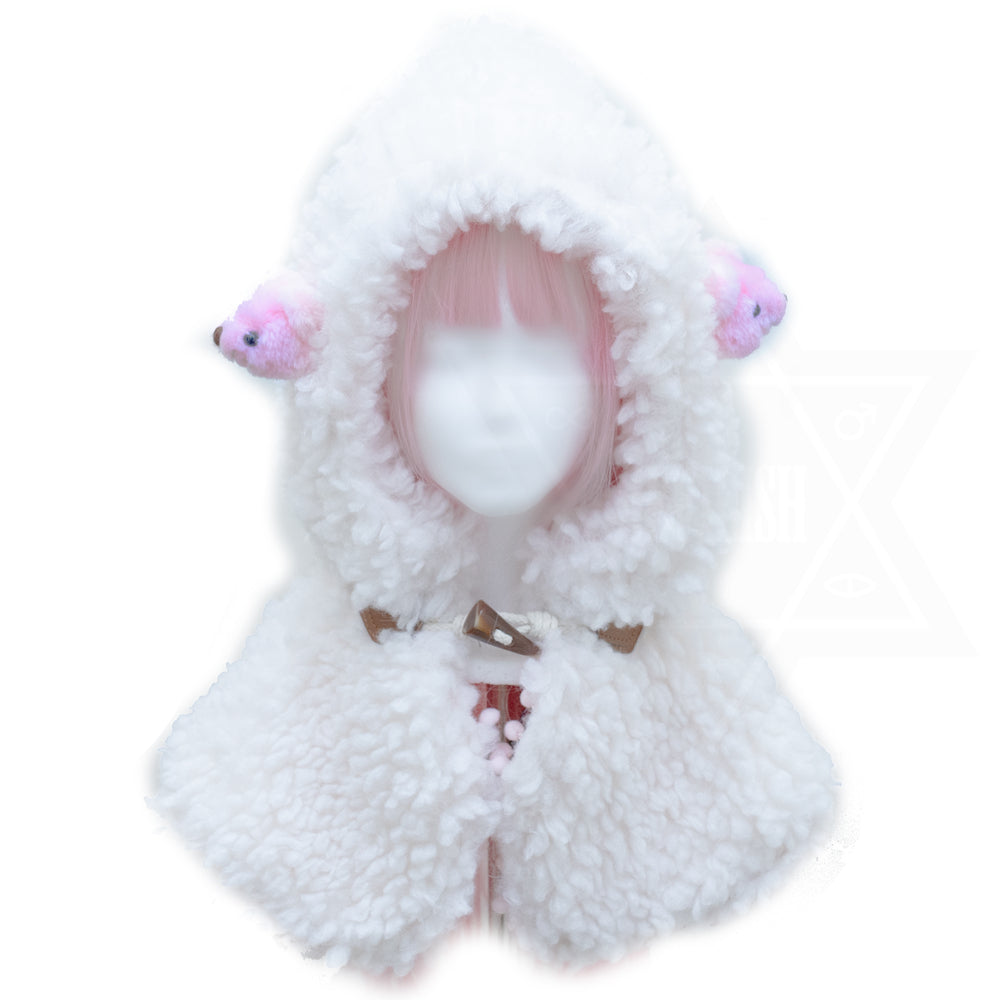 Pink little bears hooded neckwarmer