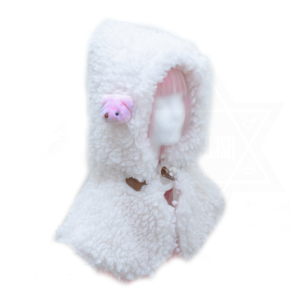 Pink little bears hooded neckwarmer