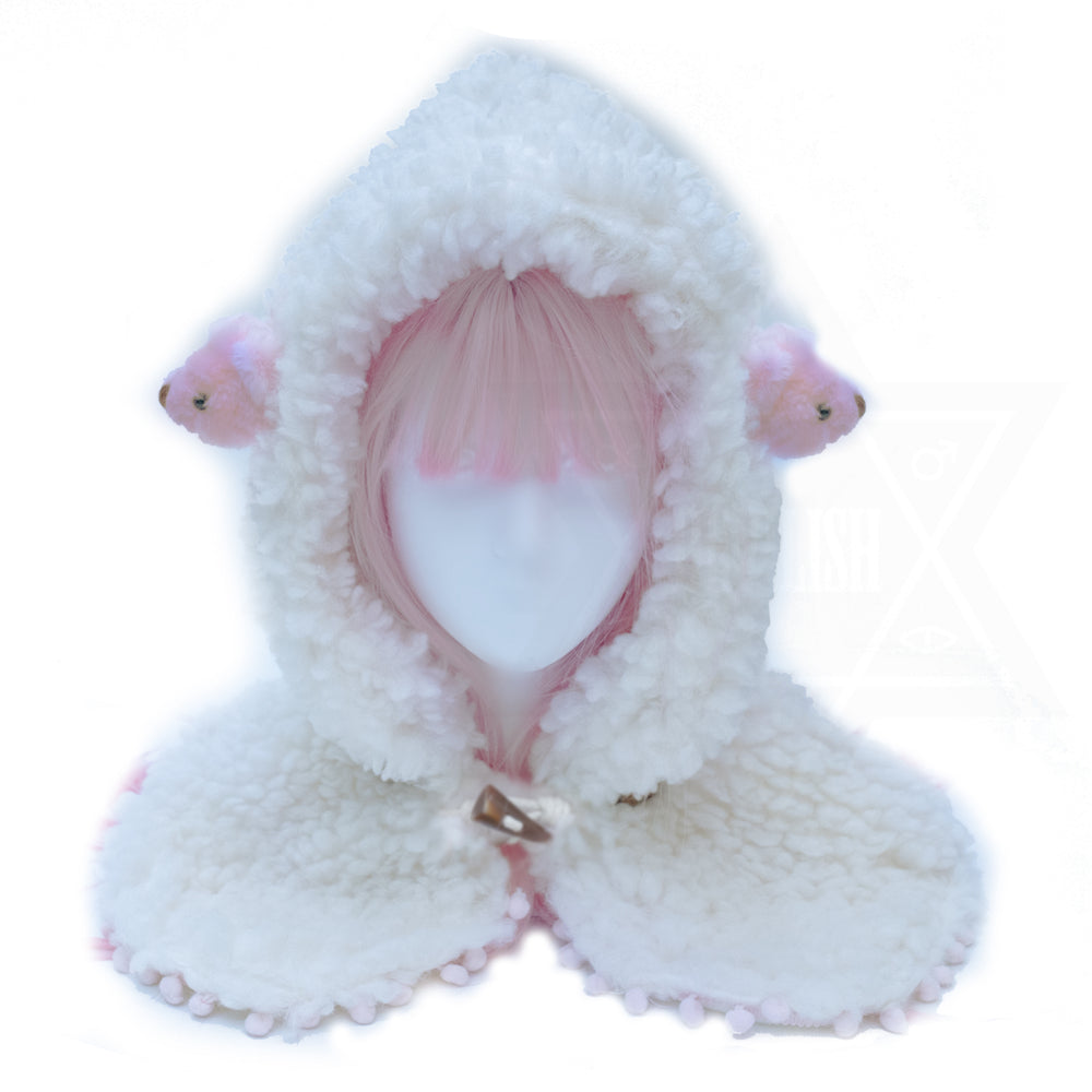 Pink little bears hooded neckwarmer