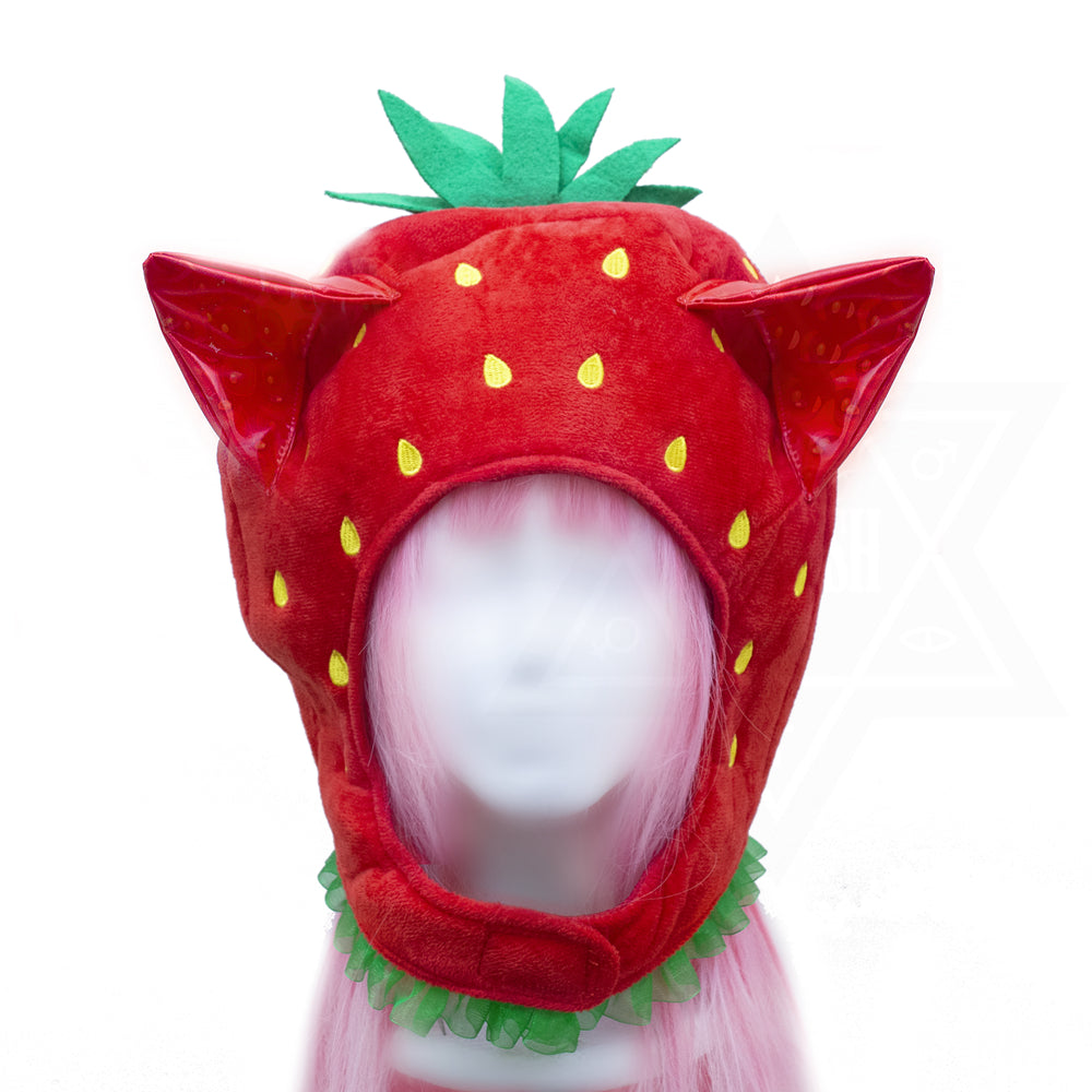 Strawberry kitten hat