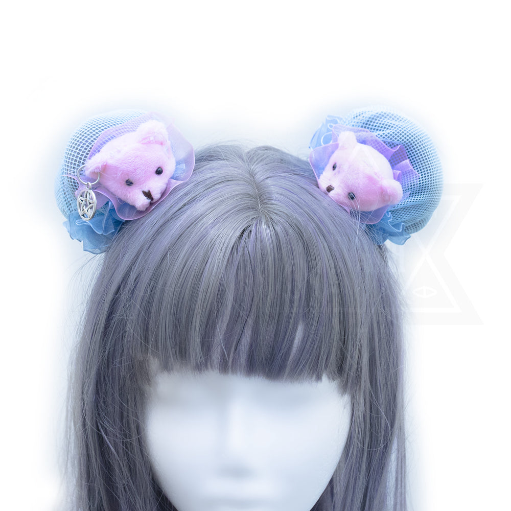 Pink little bears hair bun Covers