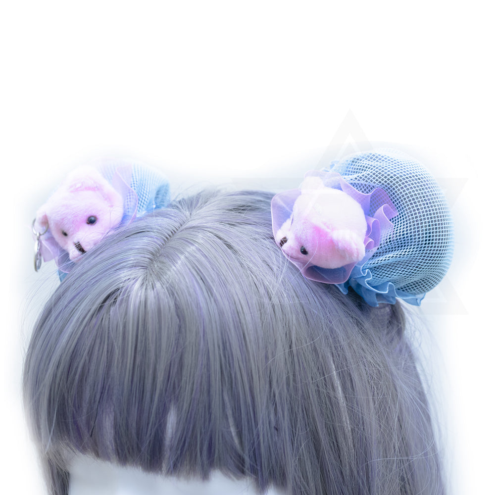 Pink little bears hair bun Covers