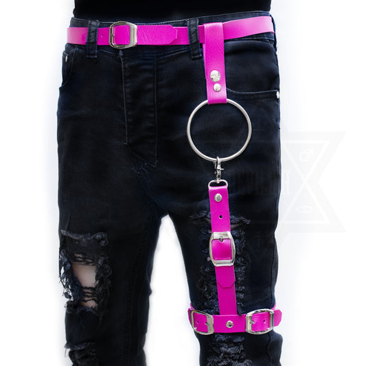 Bandage leg harness (hot pink)