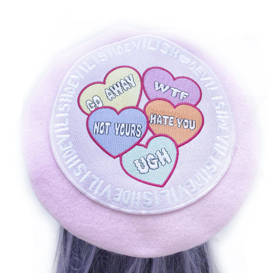 Punky heart beret hat*