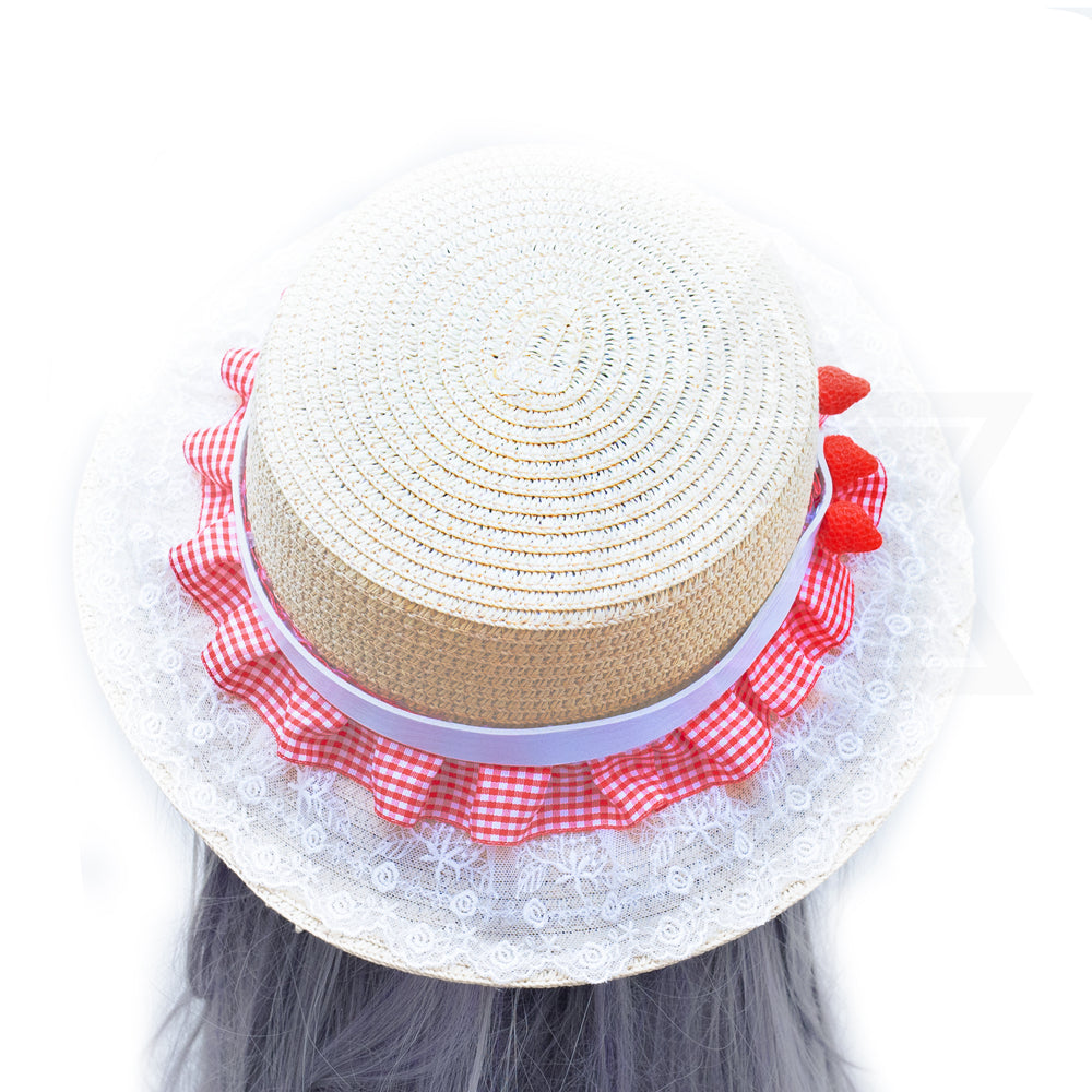 Strawberry cake straw hat