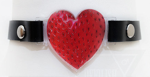 strawberry heart choker/garter