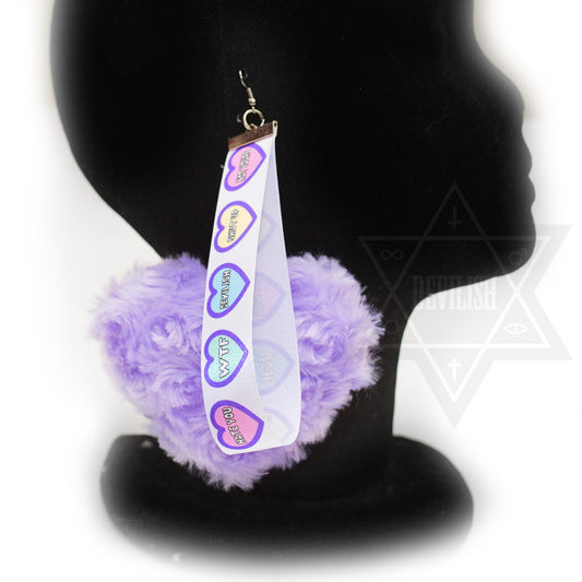 Punky heart Earing(Purple,Pink)