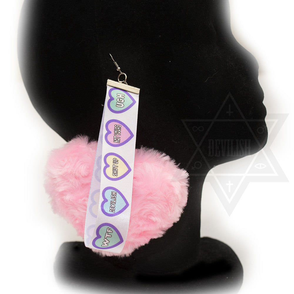 Punky heart Earing(Purple,Pink)