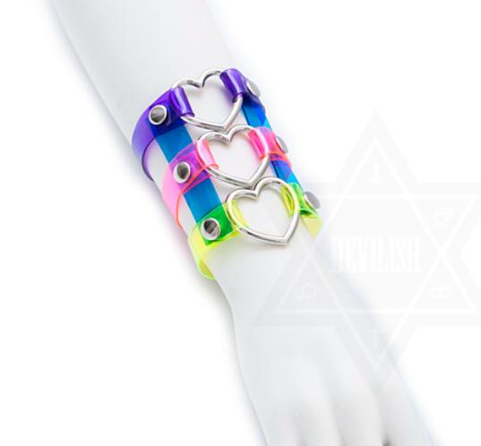 Neon hearts bangle