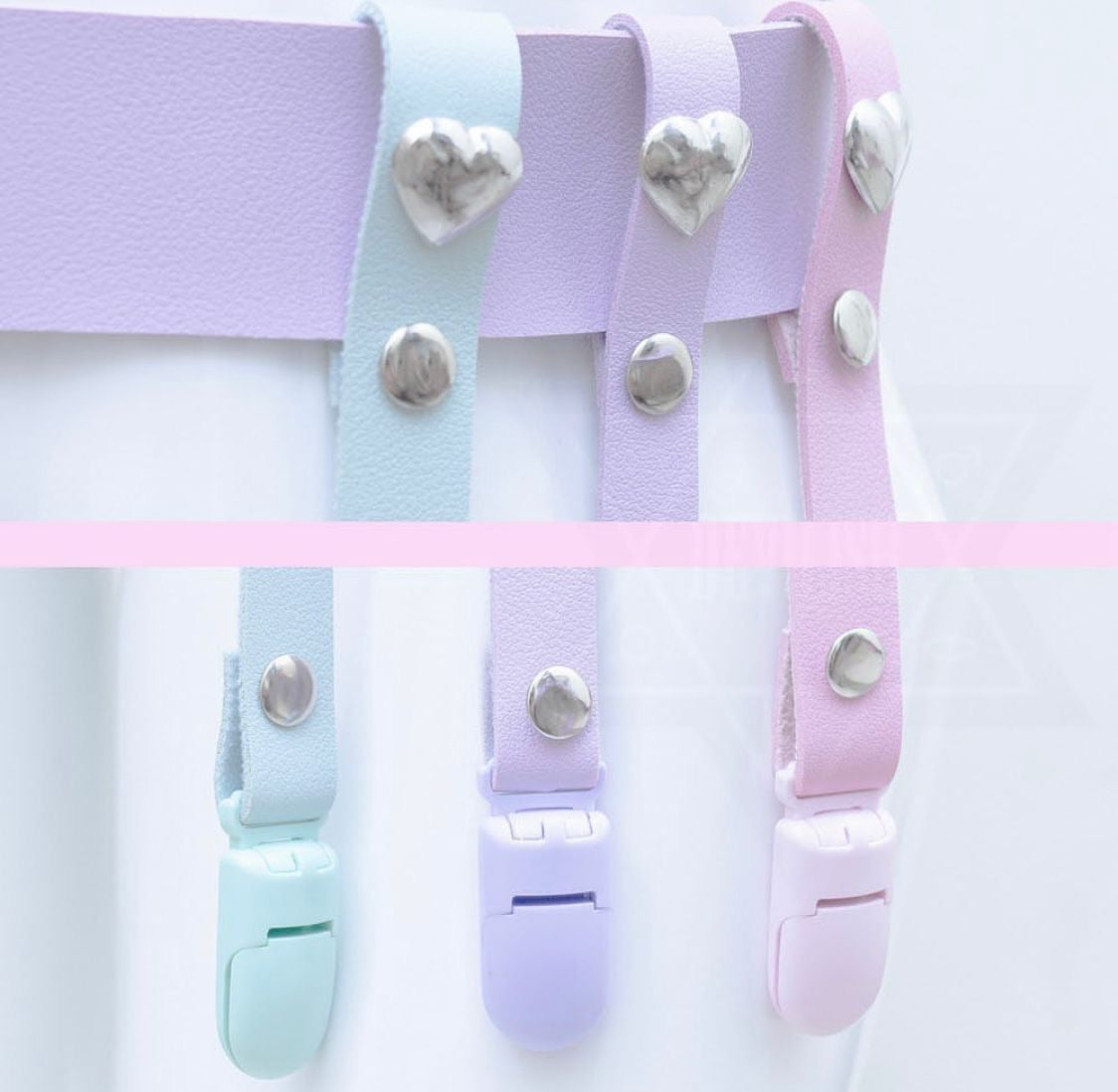 Pastel garter belt.